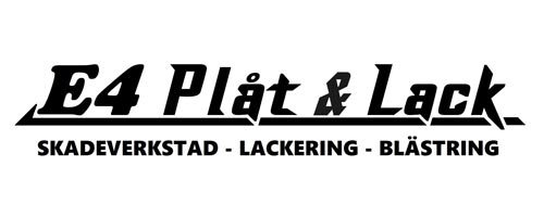 E4 plåt och Lack logo